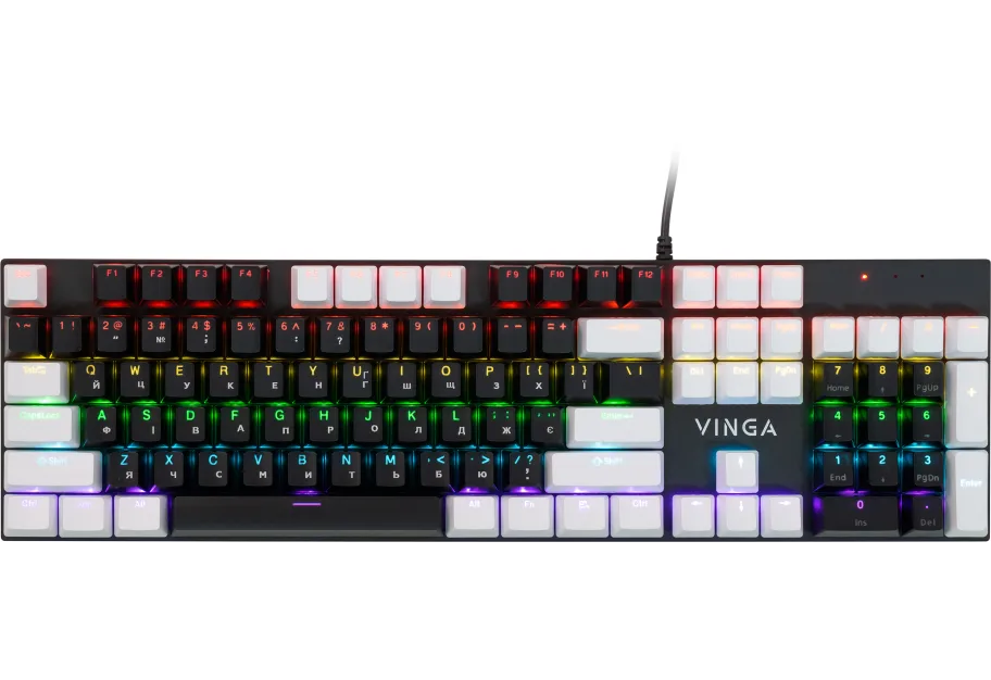 Keyboard Vinga KBGM-095 LED Orange Switch USB White/Black (KBGM-095Y White/Black)