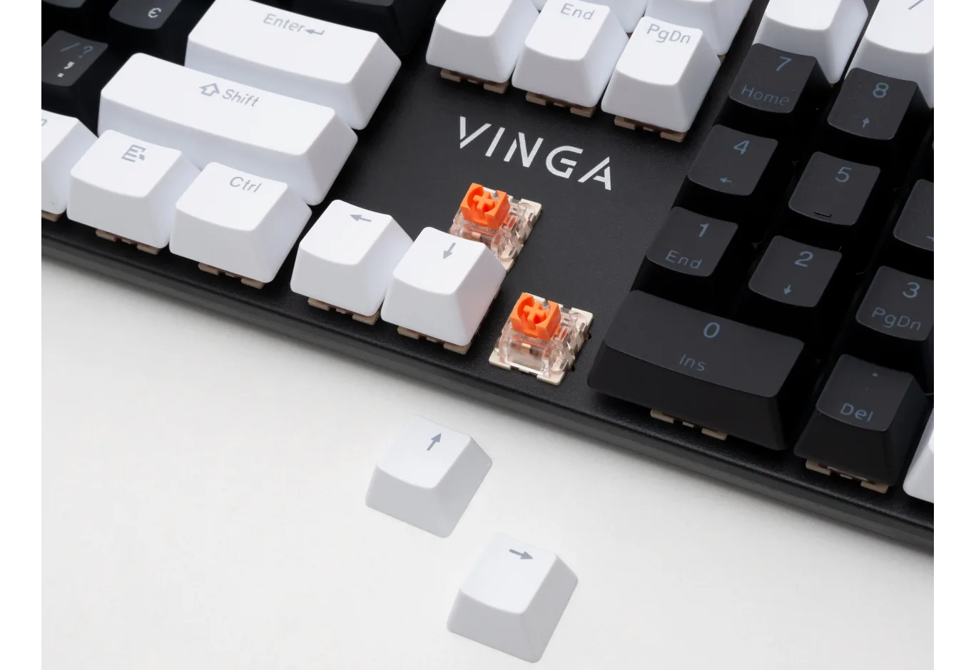 Keyboard Vinga KBGM-095 LED Orange Switch USB White/Black (KBGM-095Y White/Black)