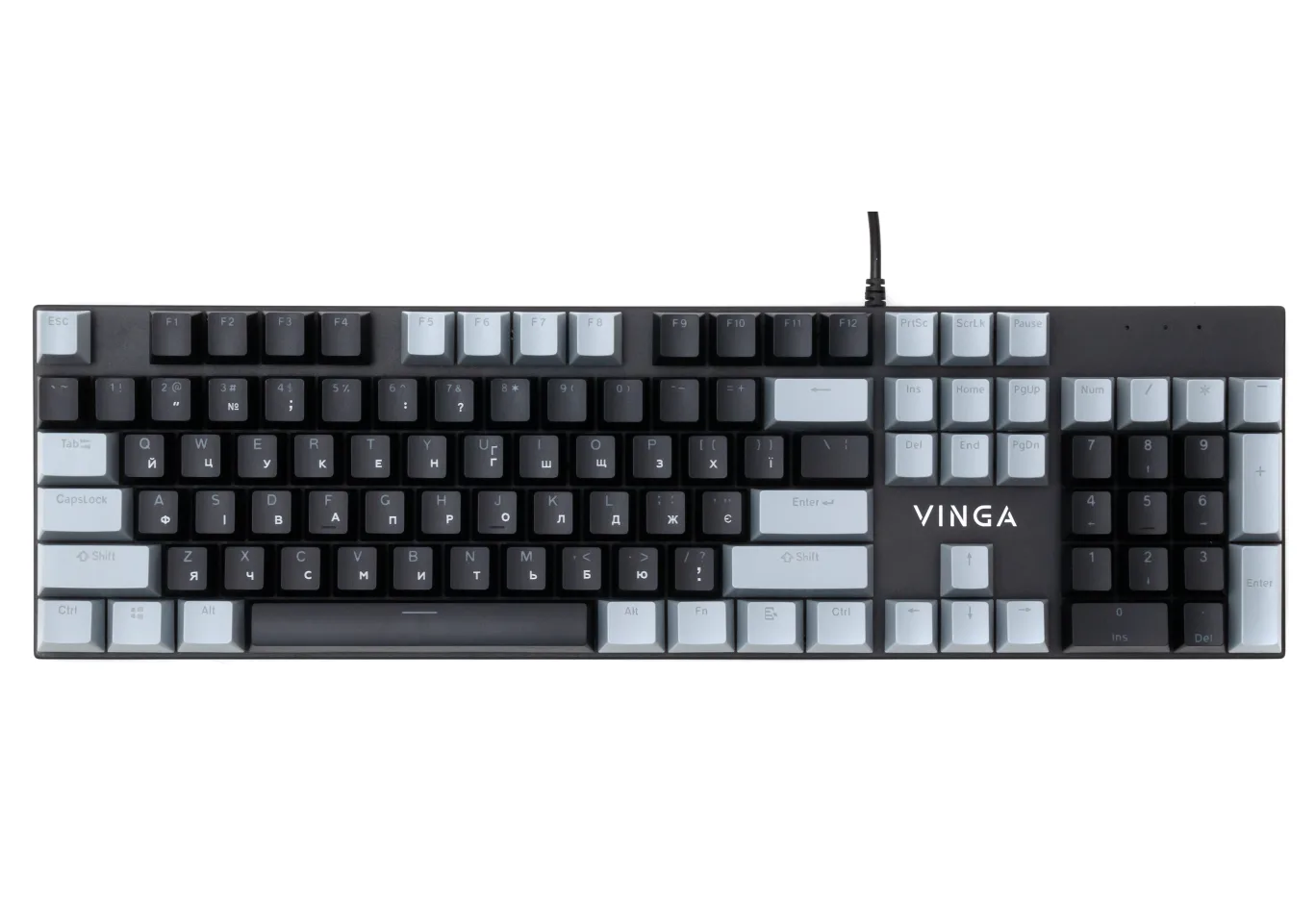 Keyboard Vinga KBGM-090 LED Red Switch USB Grey/Black (KBGM-090R Grey/Black)