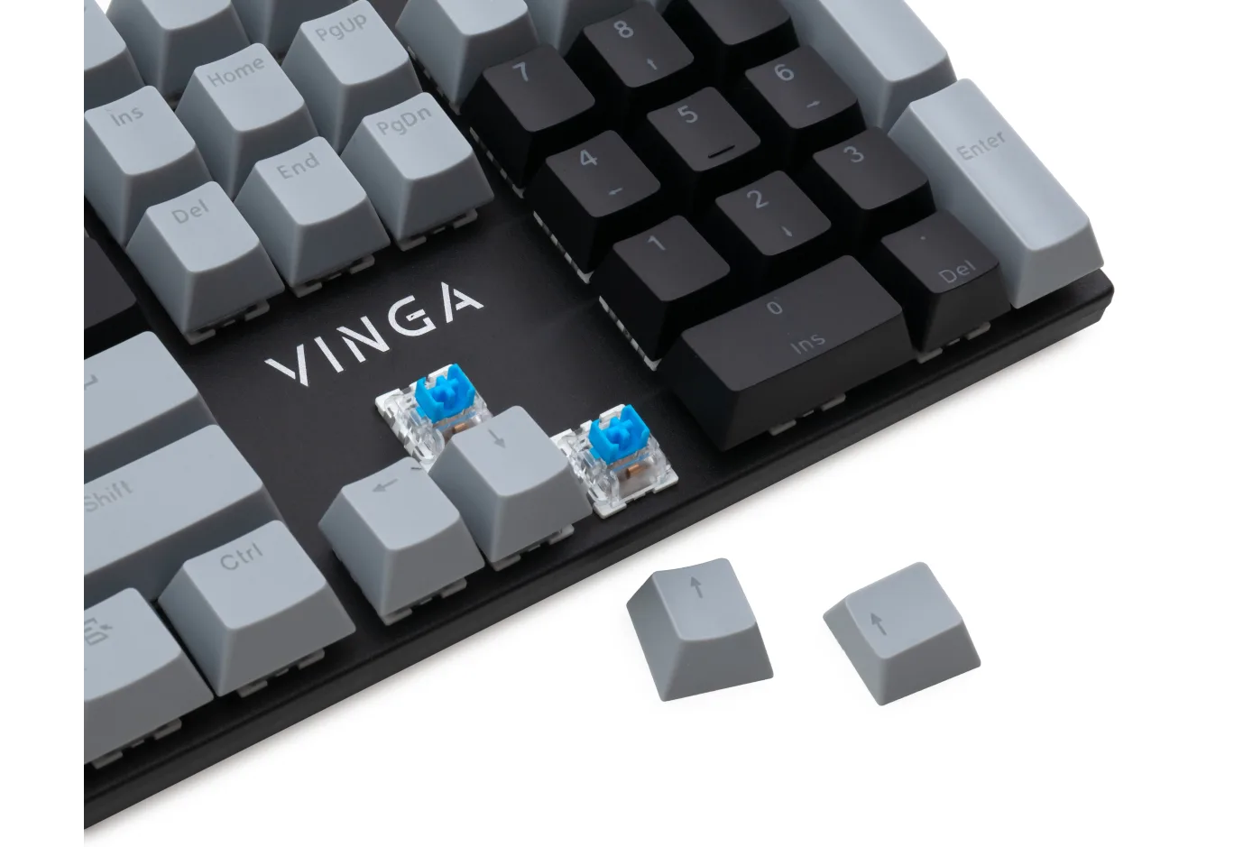 Keyboard Vinga KBGM-090 LED Blue Switch USB Grey/Black (KBGM-090BL Grey/Black)