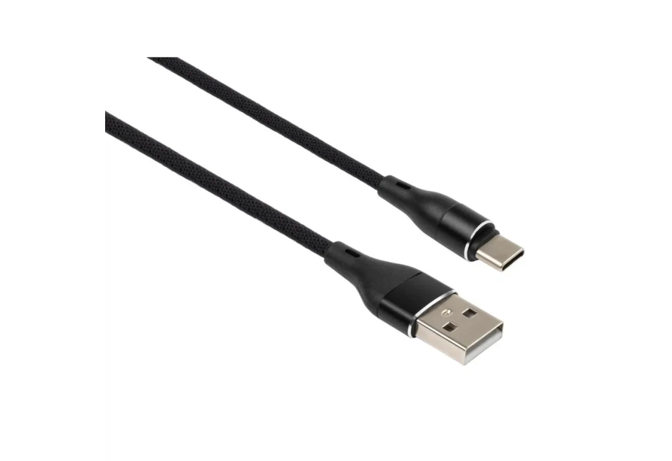 Дата кабель USB 2.0 AM to USB-C 0.3m cylindric nylon back Vinga (VCPDCTCCANB03BK)