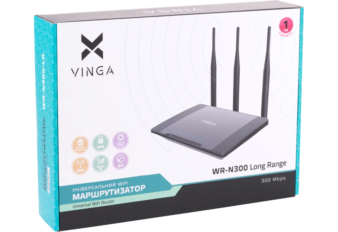 Маршрутизатор Vinga WR-N300 Long Range (WR-N300-LR)