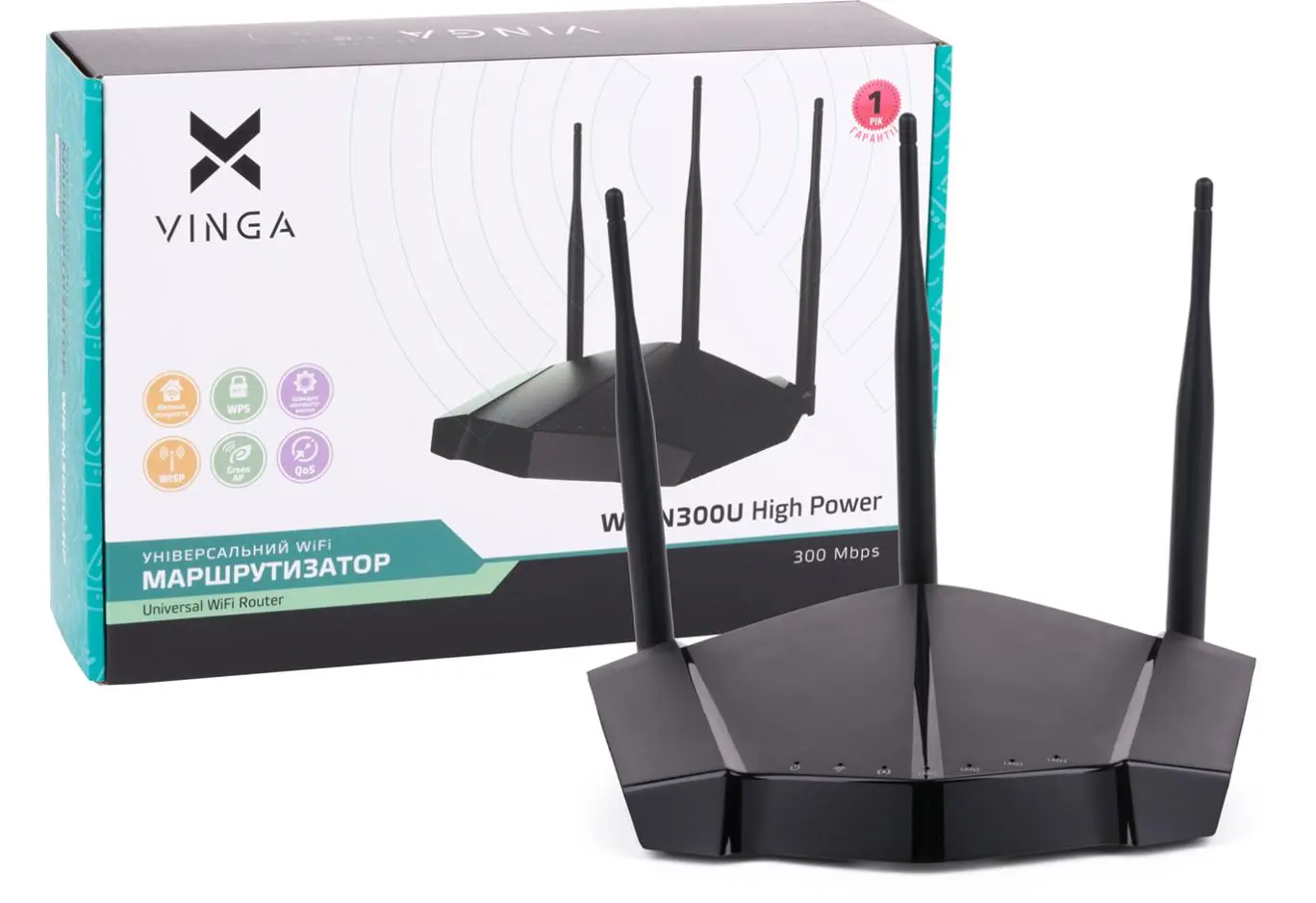 Маршрутизатор Vinga WR-N300U High Power (WR-N300U-HP)