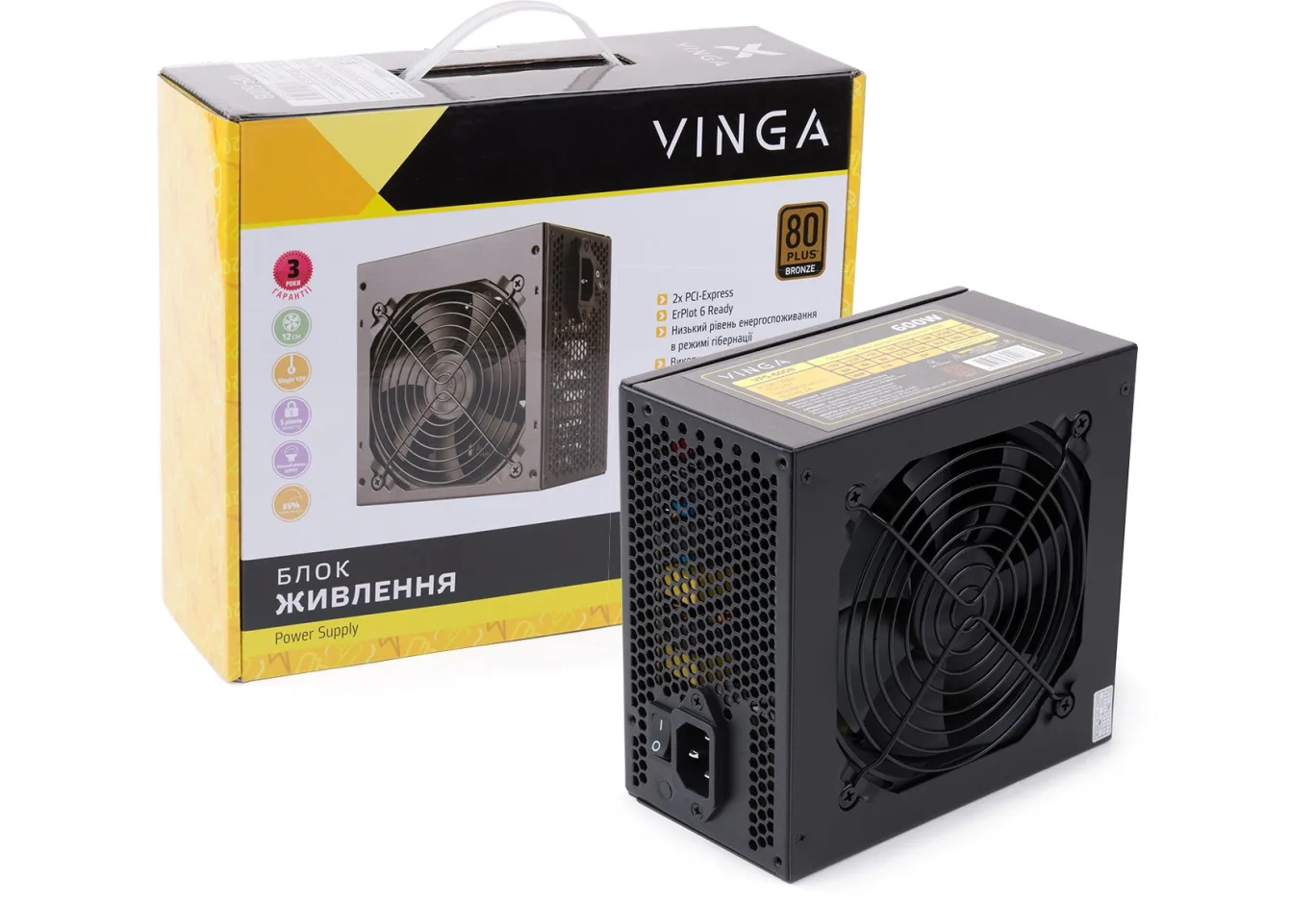 Блок живлення Vinga 600W (VPS-600B)