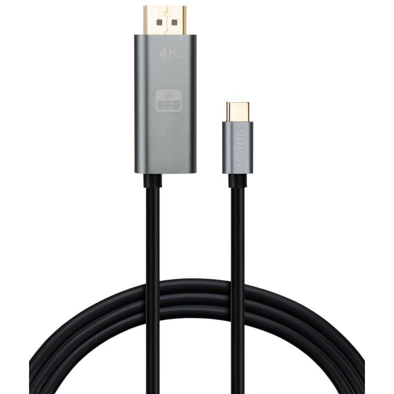 Кабель мультимедійний USB-C to DisplayPort 1.5m v1.2 4K60Hz PD 100W port Vinga (VCPVCCD1215PD)
