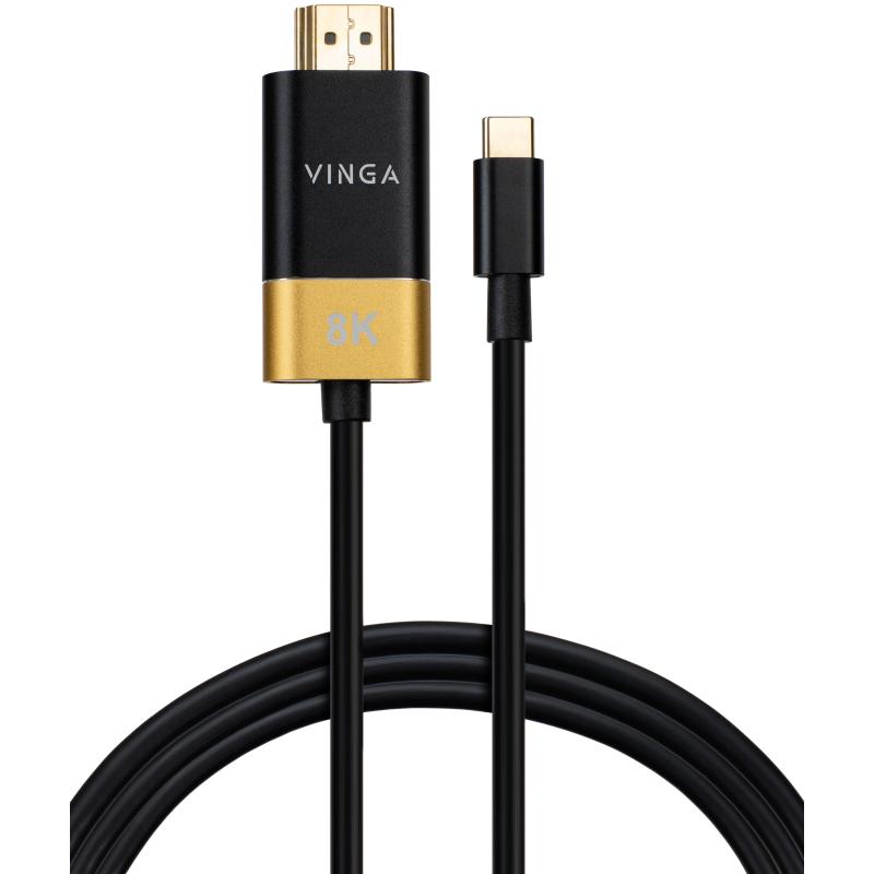 Кабель мультимедийный USB-C to HDMI 1.5m v2.1 8K60Hz Gold plated Vinga (VCPVCCH2115)