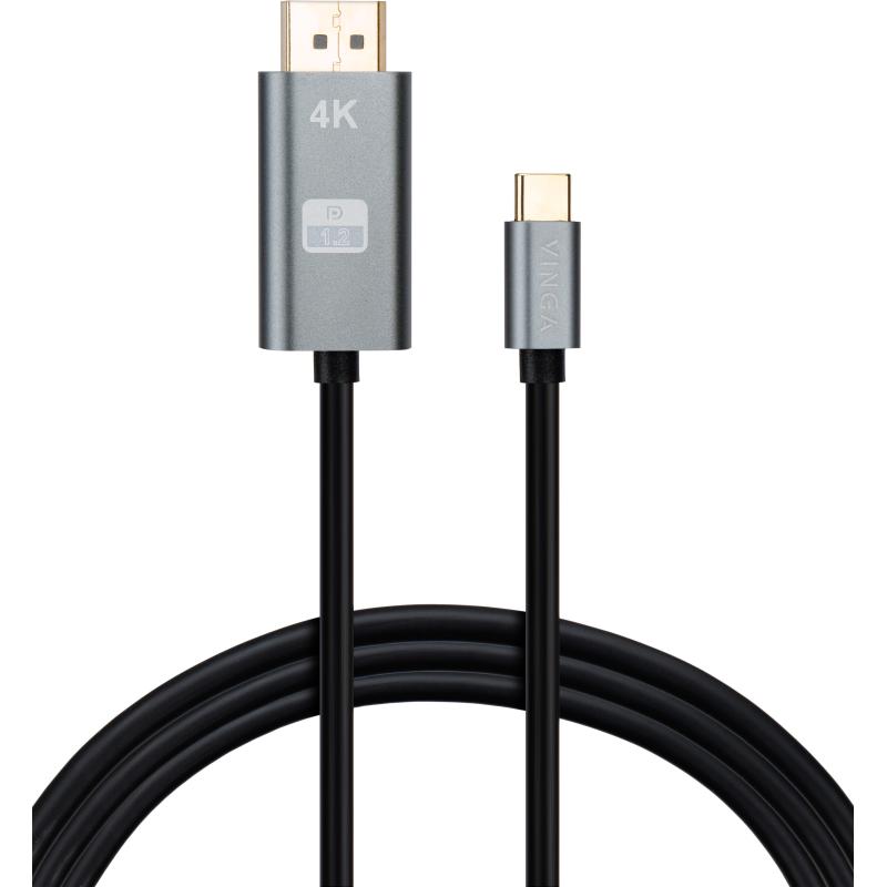Кабель мультимедійний USB-C to DisplayPort 1.5m v1.2 4K60Hz Vinga (VCPVCCD1215)