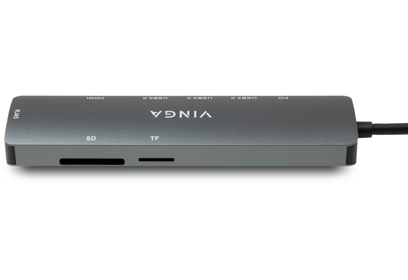 Концентратор Vinga USB-C 3.1 to HDMI+RJ45_1Gbps+3xUSB3.0+SD/TF+PD100W (VHYC8)