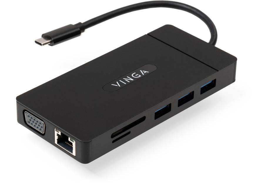 Hub Vinga USB-C 3.1 to VGA+HDMI+RJ45+3xUSB3.0+USB2.0+SD/TF+PD100W+Audio (VHYC10)