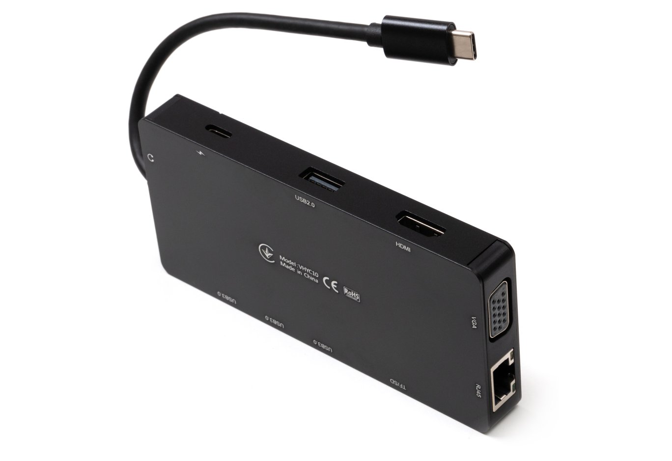 Hub Vinga USB-C 3.1 to VGA+HDMI+RJ45+3xUSB3.0+USB2.0+SD/TF+PD100W+Audio (VHYC10)
