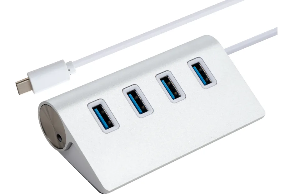 Концентратор Vinga Type-C to 4*USB3.0 1.0m cable aluminium (VCPHCU304)