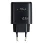 Зарядное устройство Vinga GaN 65W PD+QC 2C1A ports Wall Charger (VCPCHCCA65B)