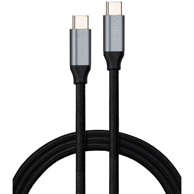 Дата кабель USB-C to USB-C 1.5m USB3.2 Gen2 100W 10GBps Nylon Vinga (VCPDCU3215)