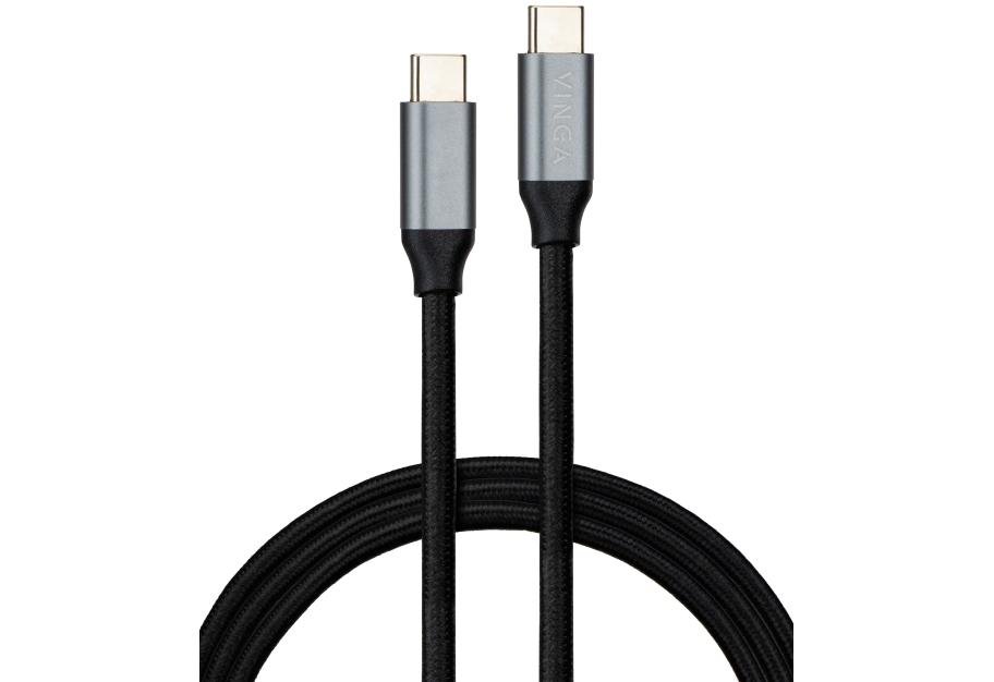 Дата кабель USB-C to USB-C 1.5m USB3.2 Gen2 100W 10GBps Nylon Vinga (VCPDCU3215)