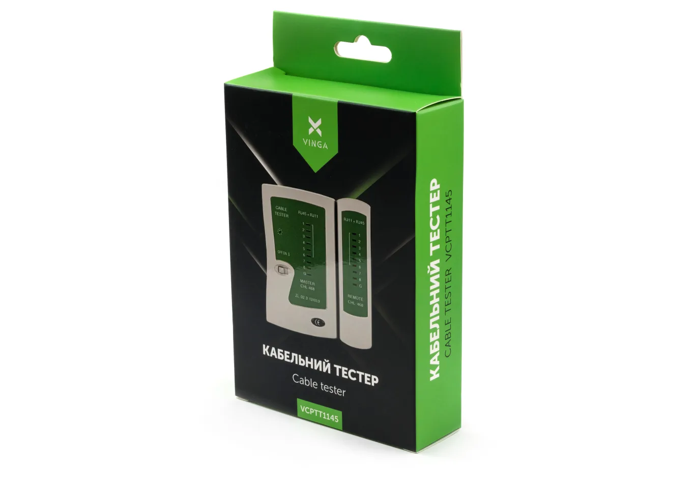 Тестер кабельний Vinga RJ-45/RJ-11 (VCPTT1145)