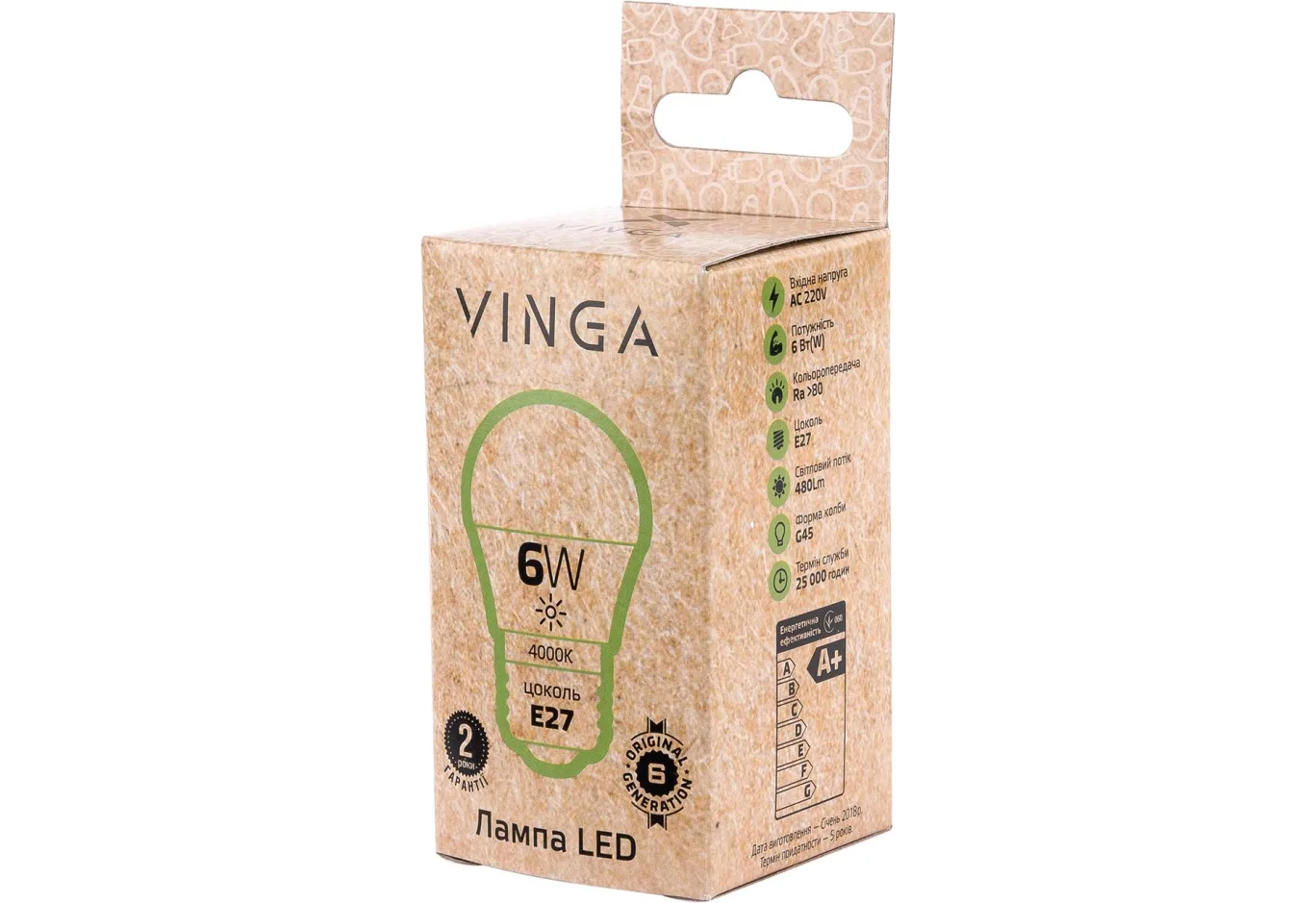 Лампочка Vinga VL-G45E27-64L