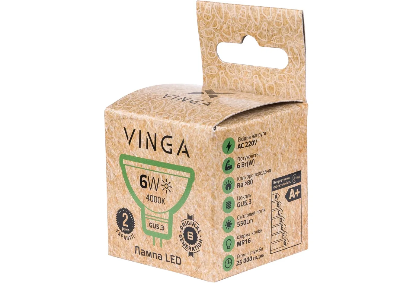 Лампочка Vinga VL-MR16GU53-64L-220