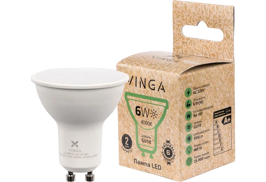 Лампочка Vinga VL-MR16GU10-64L-220