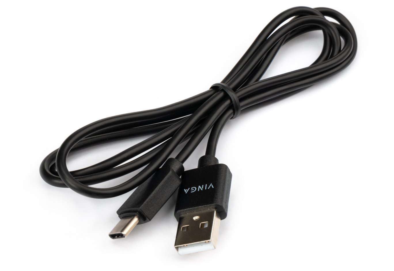 Дата кабель USB 2.0 AM to USB-C 1.0m 3A 18W PVC black Vinga (VCPUSBTC3ABK)