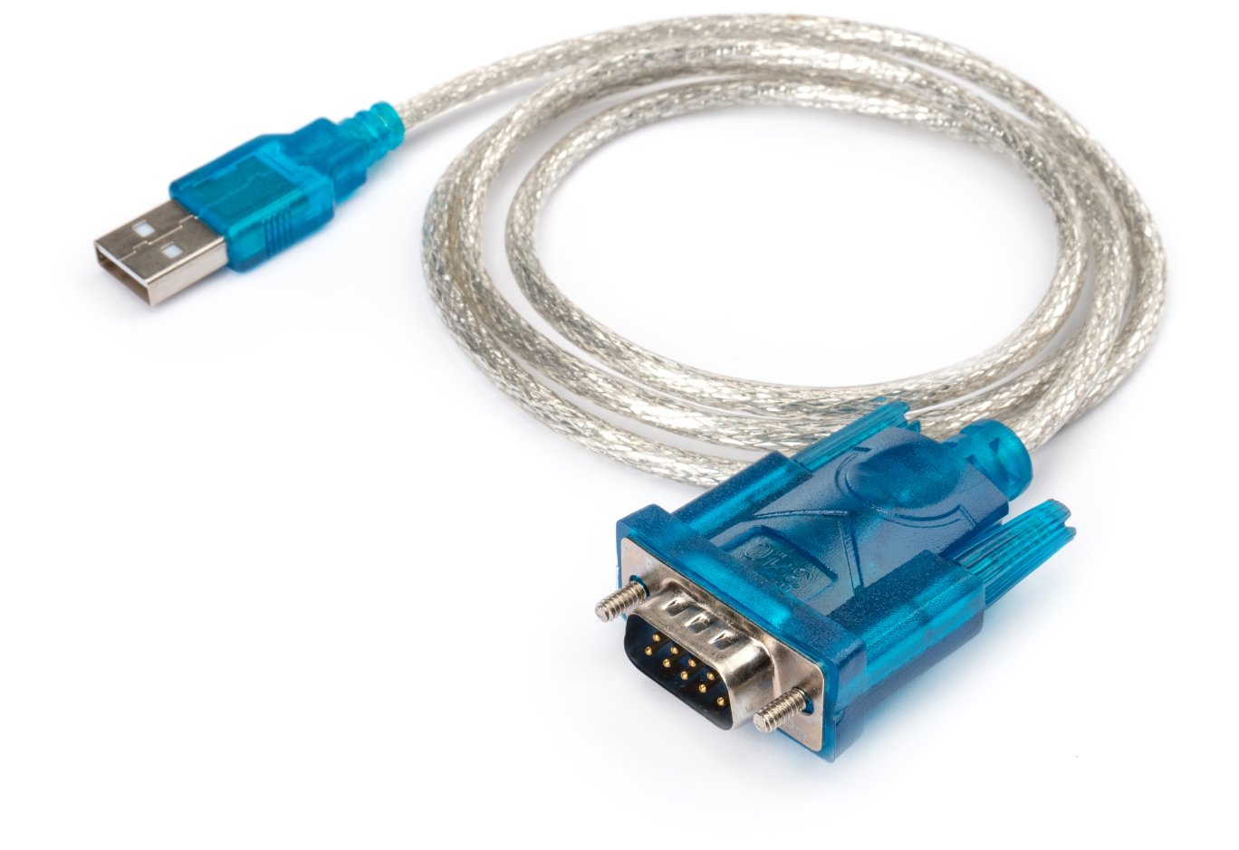 Кабель для передачі даних USB to COM 1.0m transparent Vinga (VCPUSBCOM)