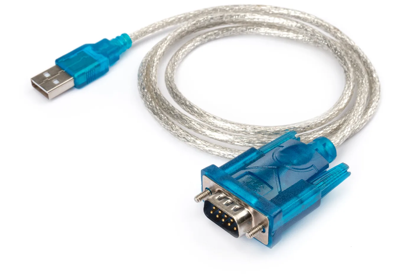 Data transfer cable USB to COM 1.0m transparent Vinga (VCPUSBCOM)