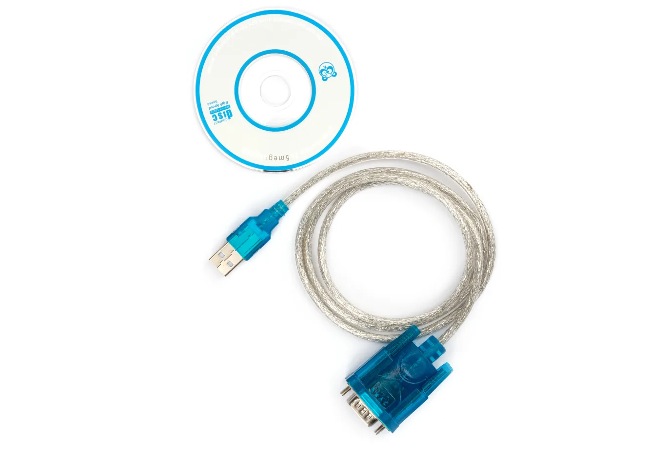 Кабель для передачі даних USB to COM 1.0m transparent Vinga (VCPUSBCOM)