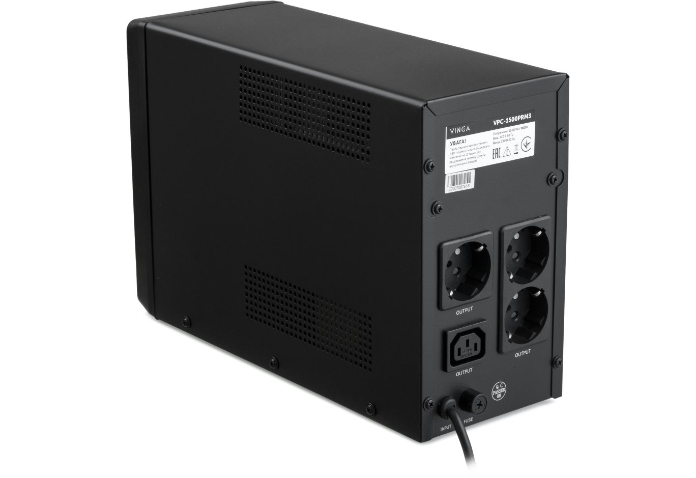 Пристрій безперебійного живлення Vinga LCD 1500VA metal case ( VPC-1500PRM3 ) (VPC-1500PRM3)