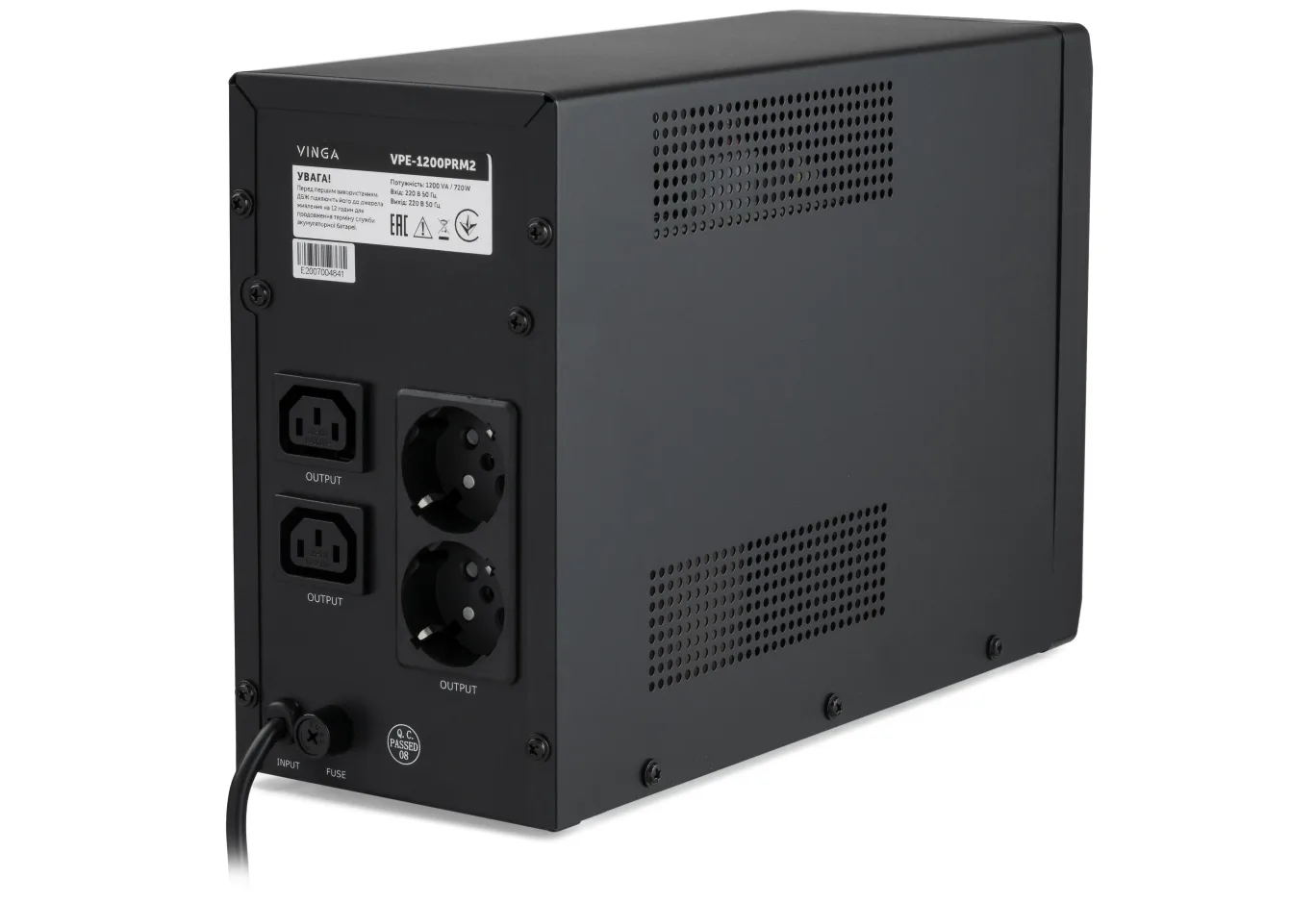 Пристрій безперебійного живлення Vinga LED 1200VA ( VPE-1200PRM2 ) (VPE-1200PRM2)