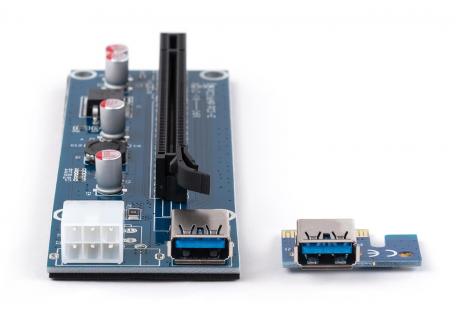 Райзер PCI-E x1 to 16x 60cm USB 3.0 Cable SATA to 6Pin Power v.006C Vinga (PCI-E)