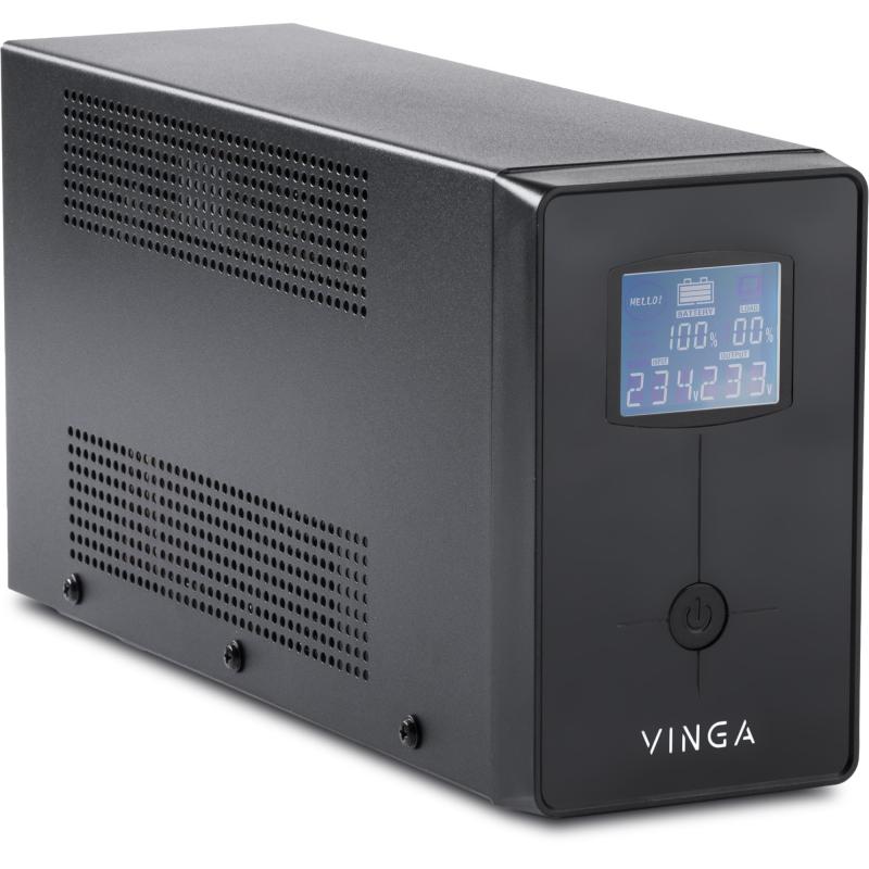 Пристрій безперебійного живлення Vinga LCD 2000VA metall case (VPC-2000M)