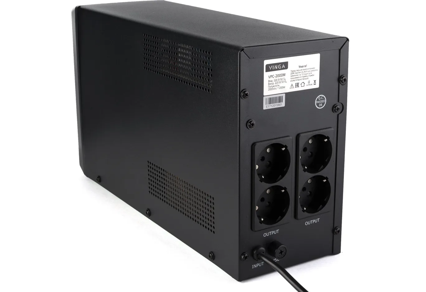 Uninterruptible Power Supply Vinga LCD 1500VA metal case (VPC-1500M)