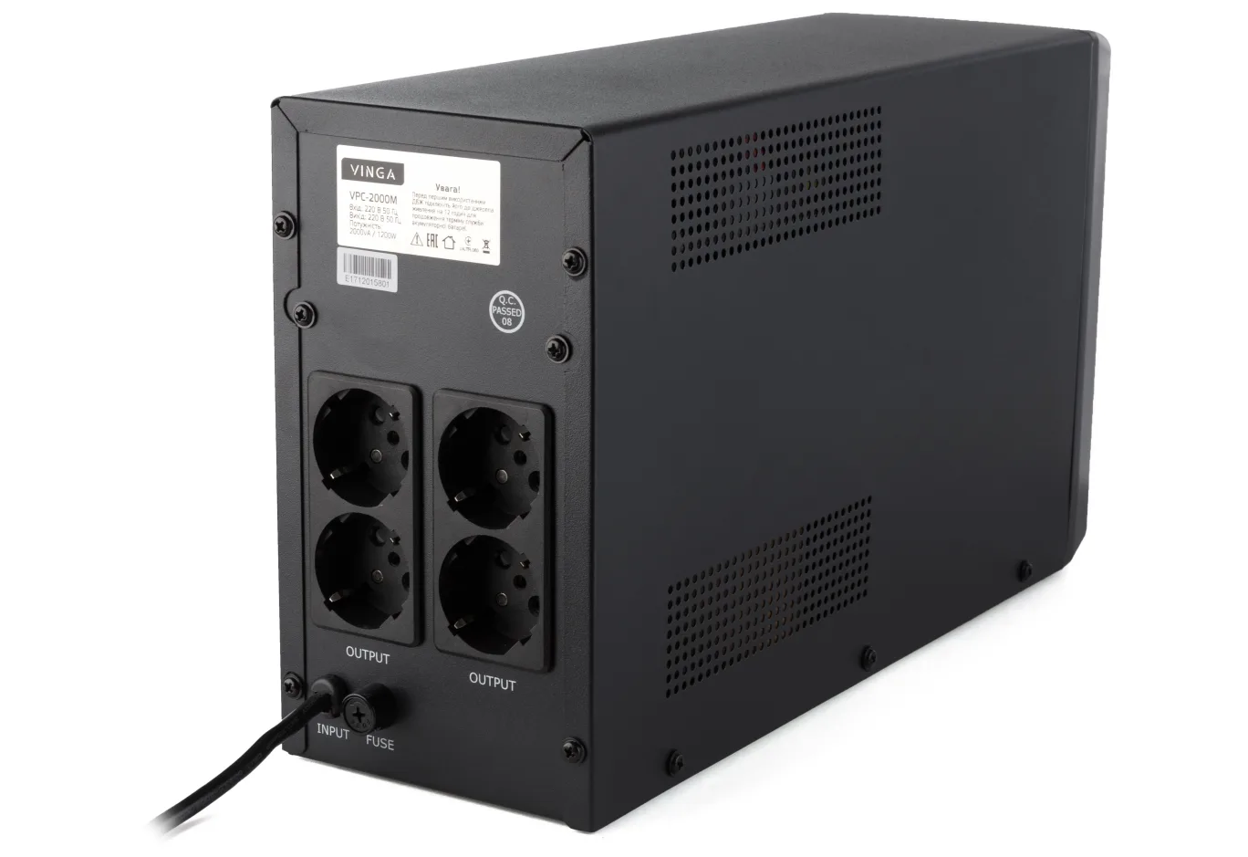 Uninterruptible Power Supply Vinga LCD 1500VA metal case (VPC-1500M)