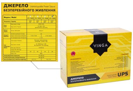 Источник бесперебойного питания Vinga LED 1500VA metal case (VPE-1500M)
