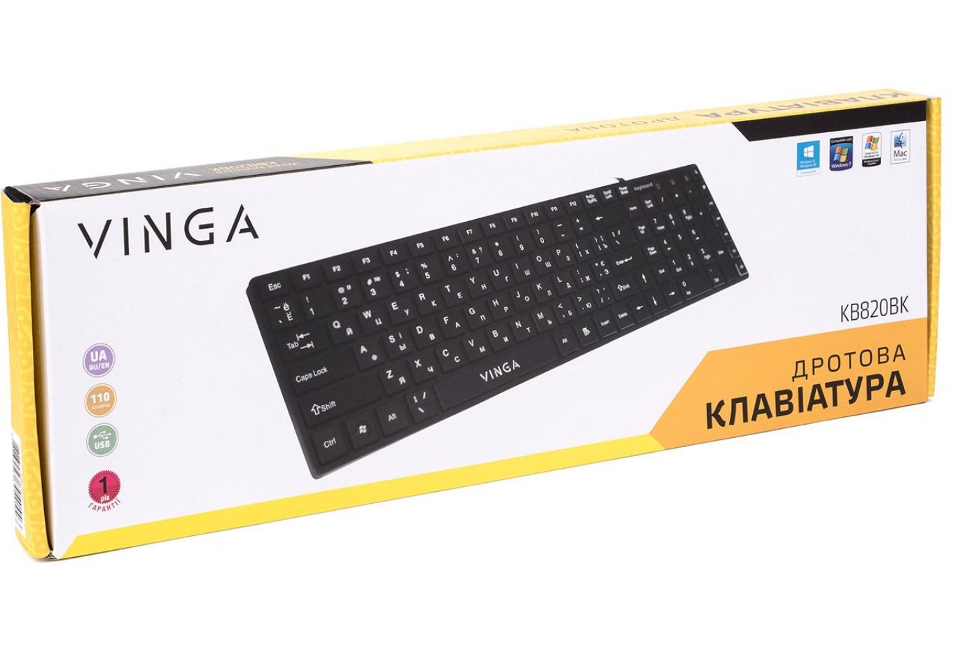 Клавіатура Vinga KB820BK