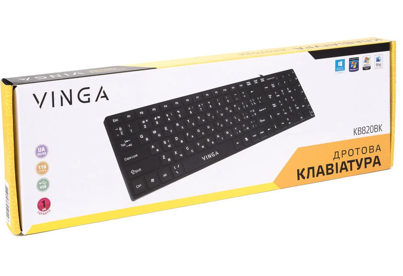Клавіатура Vinga KB820BK