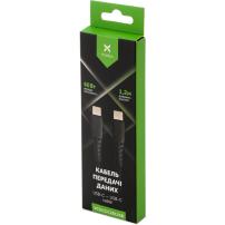 Дата кабель USB-C to USB-C 1.2m 60W Silicon Black Vinga (VCDCCC2612SB)