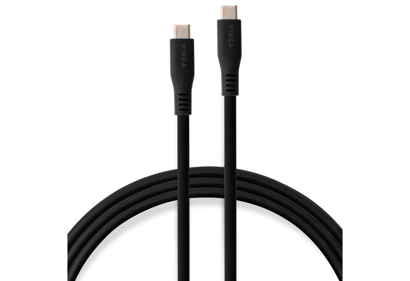 Дата кабель USB-C to USB-C 2.0m UBS3.2 Gen2 10G 240W Chip Silicon Black Vinga (VCPDCCC3242SB)