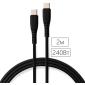 Дата кабель USB-C to USB-C 2.0m 240W Chip Silicon Black Vinga (VCDCCC2242SB)