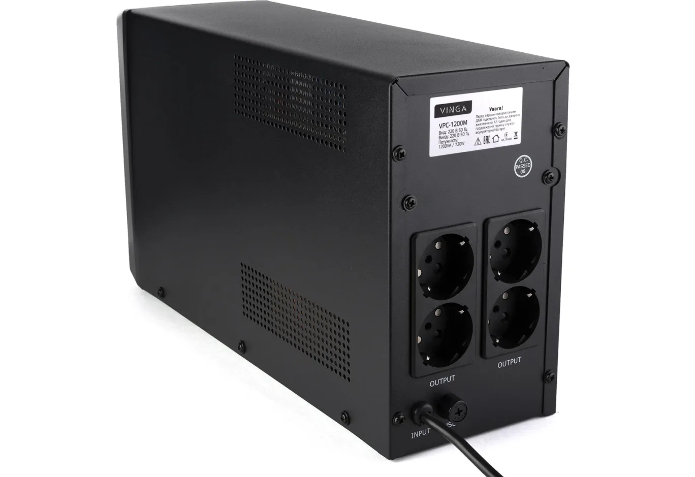 Uninterruptible Power Supply Vinga LCD 1200VA metal case (VPC-1200M)