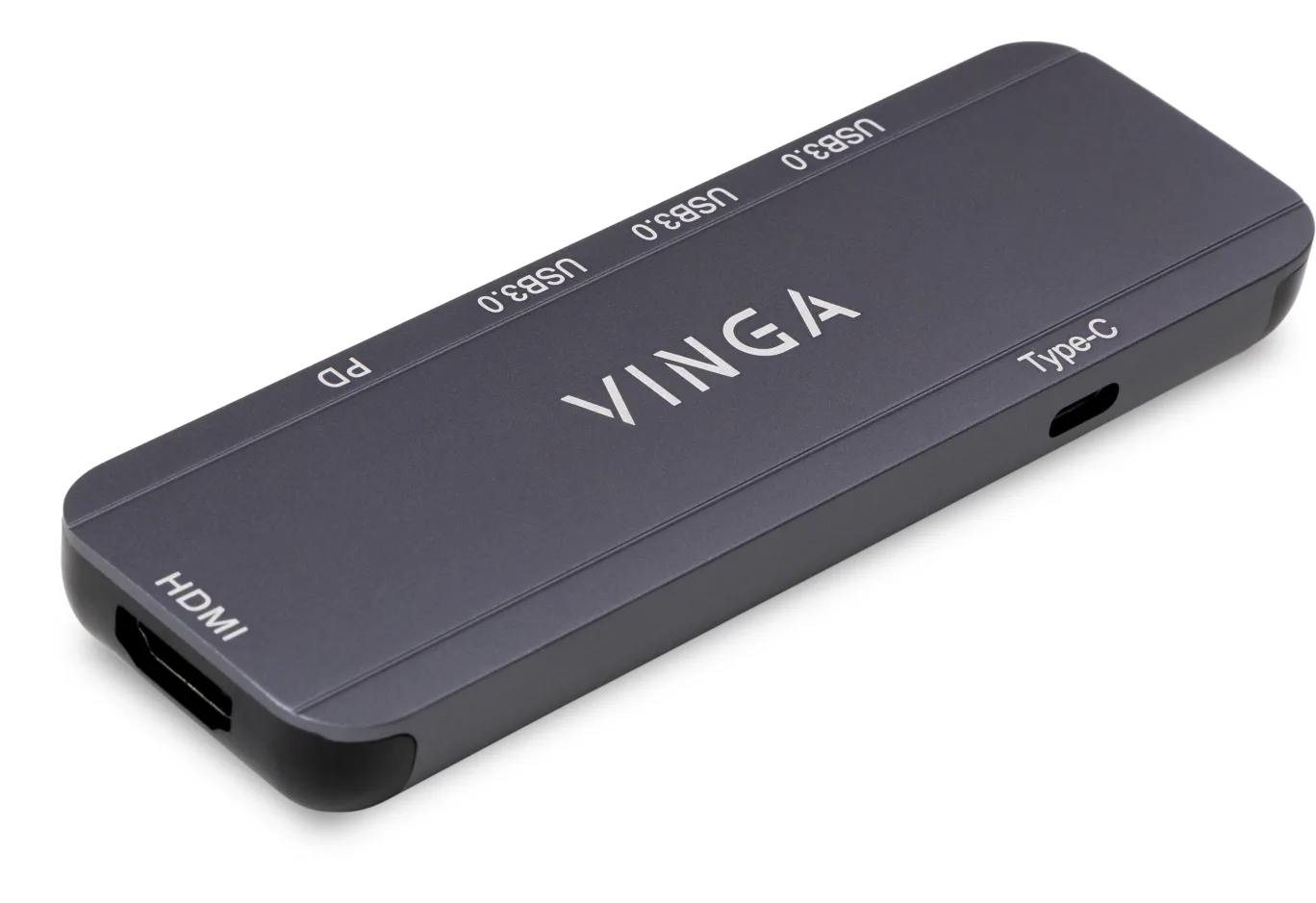 Концентратор Vinga USB-C 3.1 to HDMI+3xUSB3.0+PD100W+USB-C foldable cable (VHYC6FC)