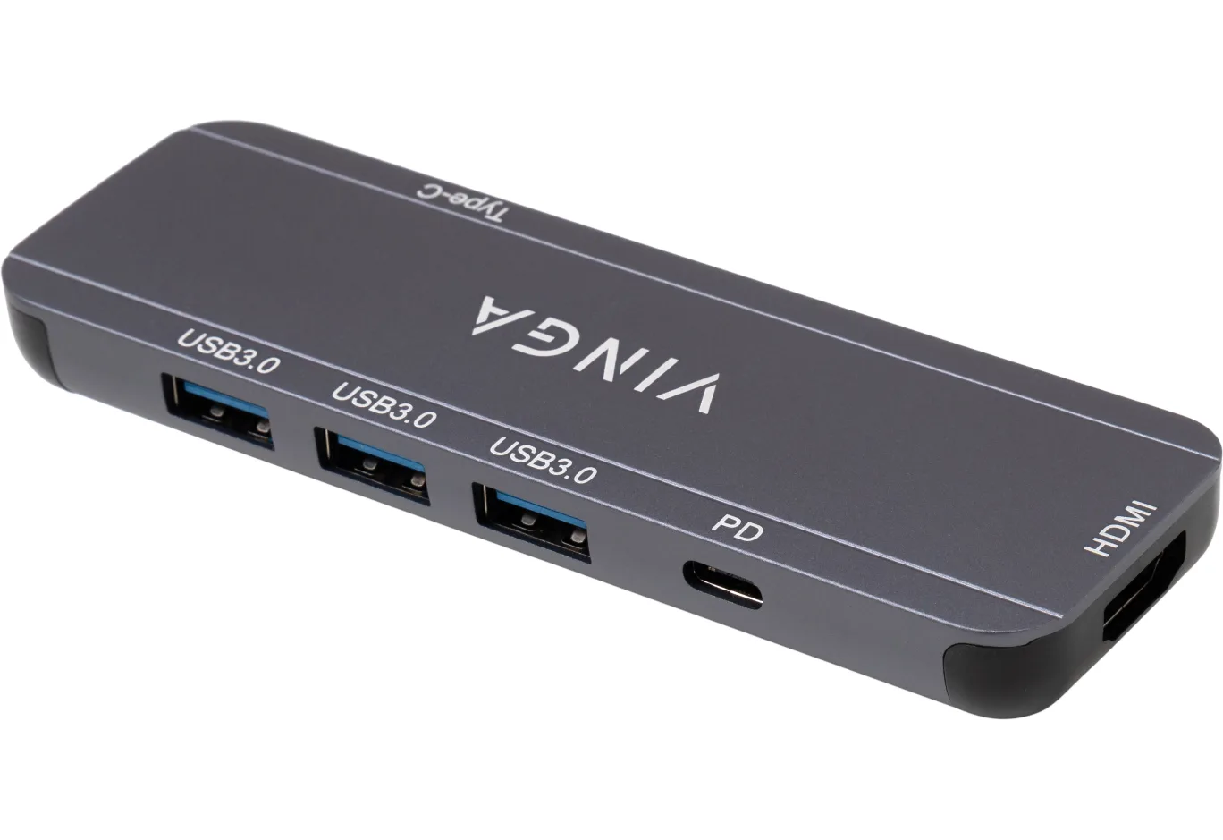 Концентратор Vinga USB-C 3.1 to HDMI+3xUSB3.0+PD100W+USB-C foldable cable (VHYC6FC)