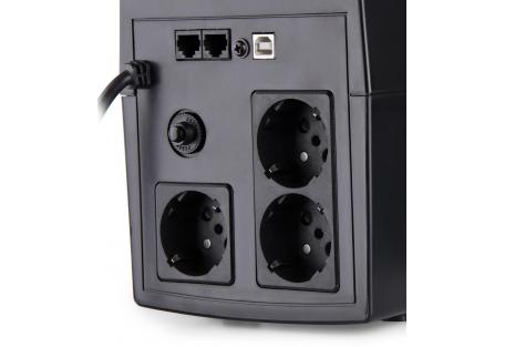 Источник бесперебойного питания Vinga LED 1500VA plastic case with USB (VPE-1500PU)