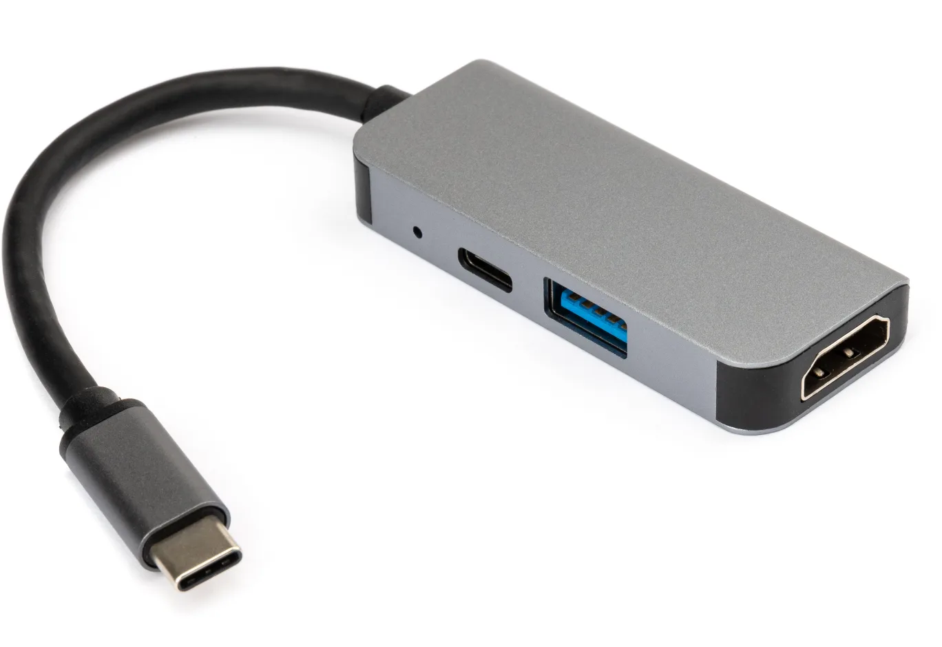 Концентратор Vinga Type-C to 4K HDMI+USB3.0+PD aluminium (VCPHTC3AL)