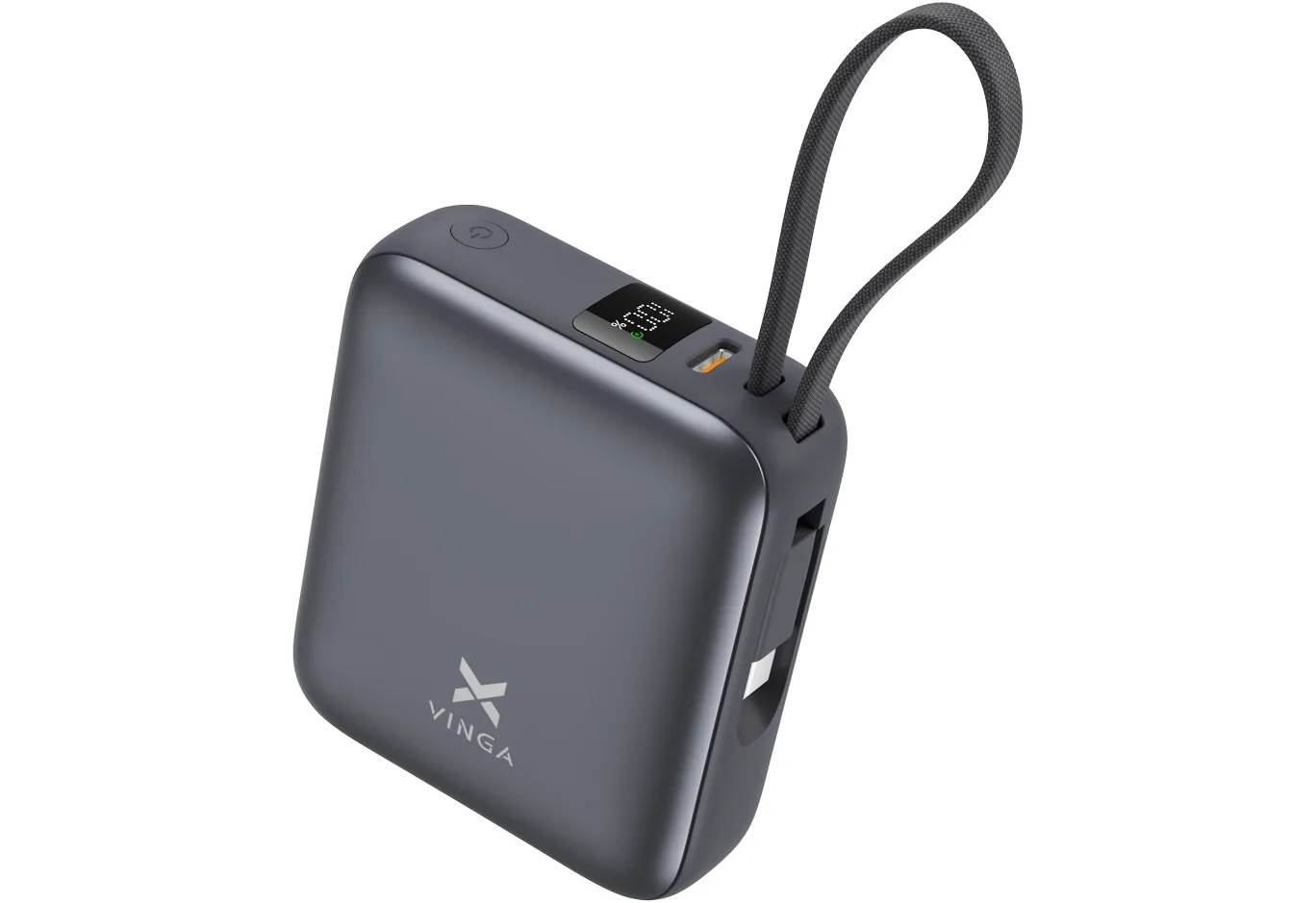 Батарея універсальна Vinga 10000 mAh 35W Display Cable (VPBB1035C)