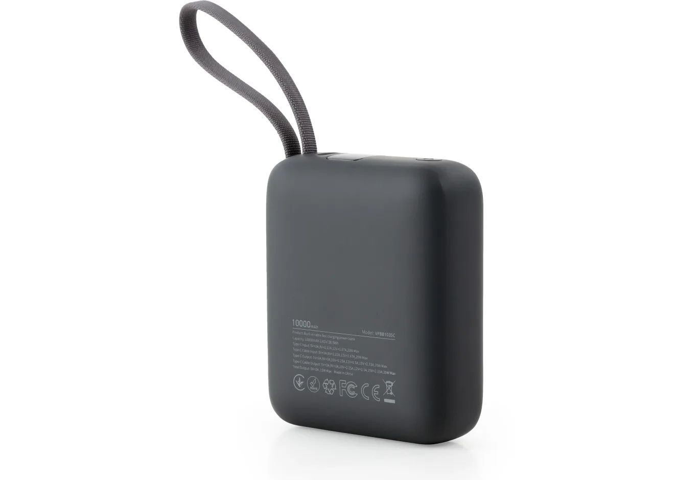 Батарея універсальна Vinga 10000 mAh 35W Display Cable (VPBB1035C)