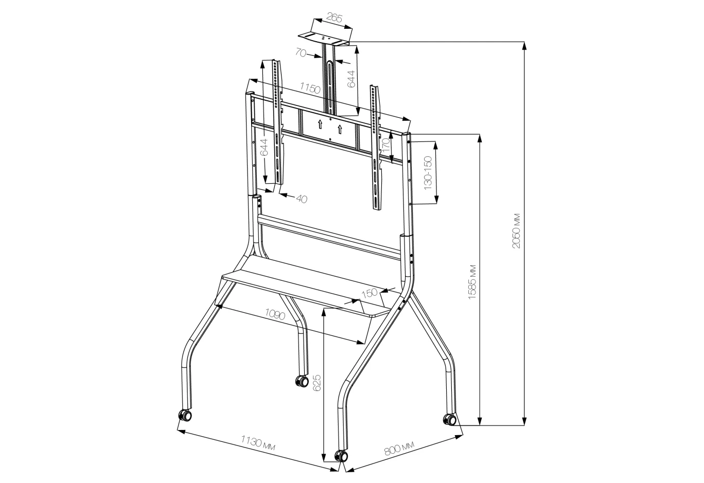 Стійка презентаційна Vinga TFS-W1216B1
