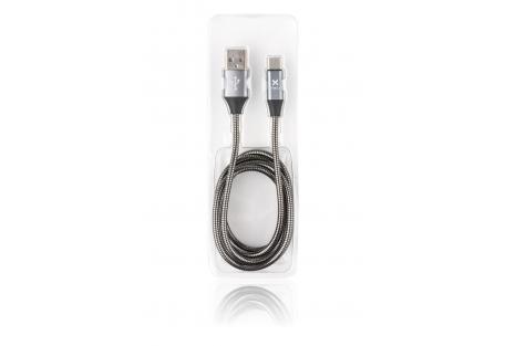 Дата кабель USB 2.0 AM to Type-C 1m metal gray Vinga (VRC071GRC)