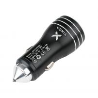 Зарядний пристрій Vinga Dual USB Car Charger aluminium black (VRCCH03BK)