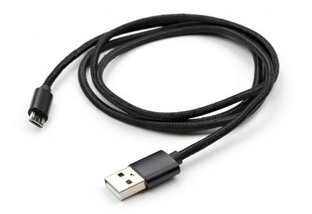 Дата кабель USB 2.0 AM to Micro 5P 1m nylon black Vinga (VCPDCMNB1BK)