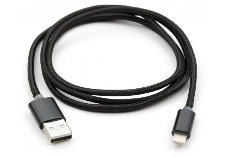 Дата кабель USB 2.0 AM to Lightning 1m LED black Vinga (VCPDCLLED1BK)